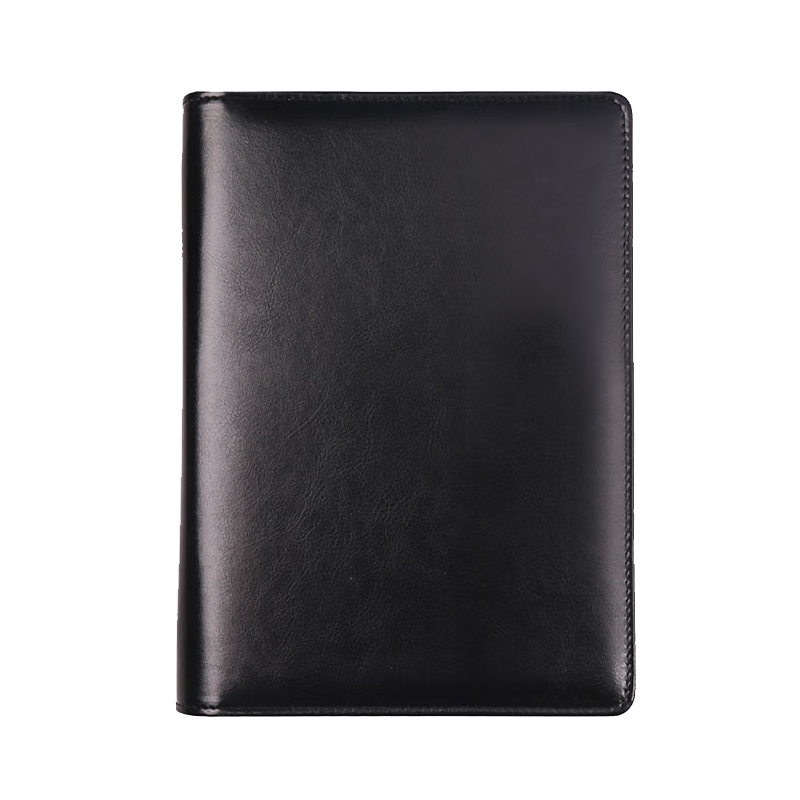 Xuchen Stationery A5 Black 6-Hole Loose-Leaf Notebook 100 Sheets 200 Pages Simple Business Leather Cover Detachable Inner Pages Work Meeting Record Diary Custom Logo