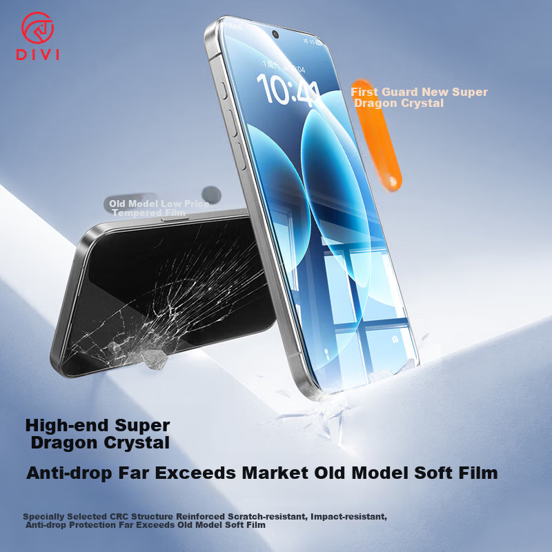 Защитное стекло DIVI для Xiaomi 17 Pro Max, ультра прочное, противоударное, антиотпечатки, 2 шт.