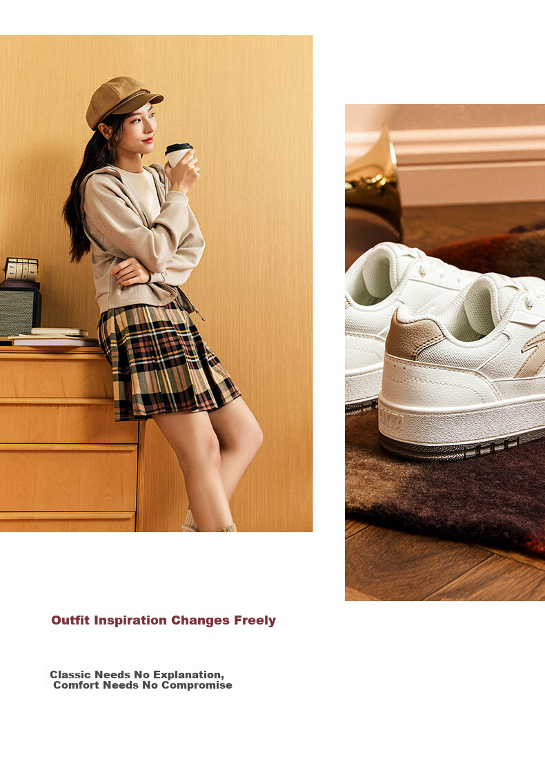 ANTA Yuan Nian 2.0 | Women's Thick-Soled Sneakers, Student White Shoes, Retro Trendy Height-Increasing Sports Shoes for Couples, Casual Shoes 11