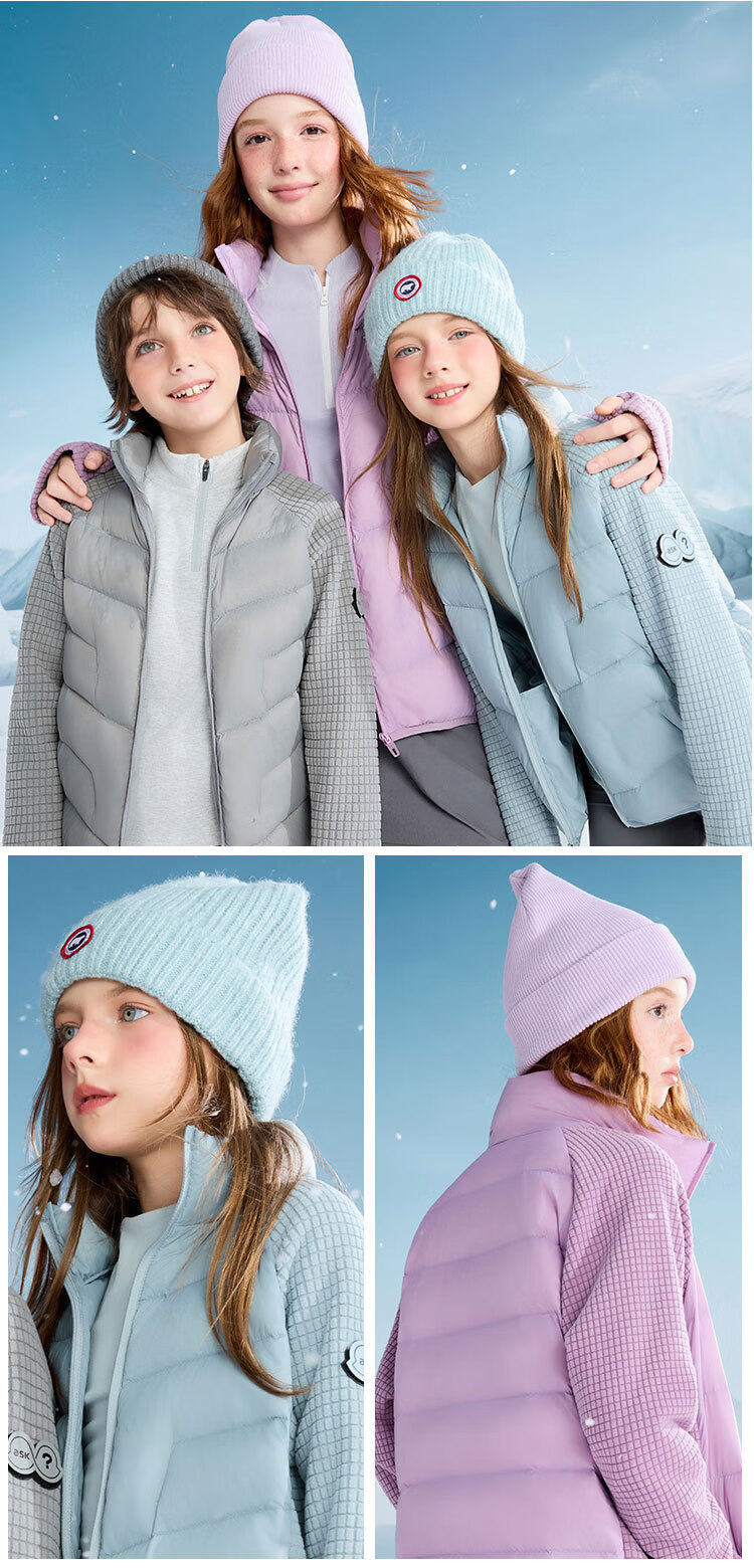 ASK JUNIOR Kids Down Jacket Goose Down Windproof Winter Coat Blue 160 1