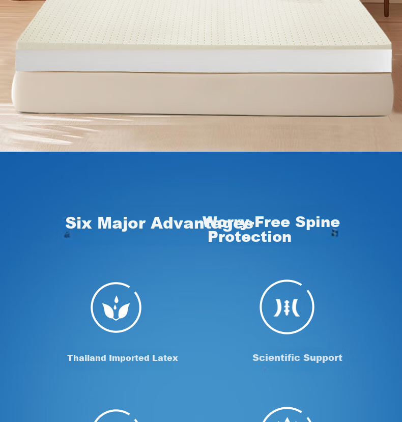 Baopo Student Dormitory Mattress, 90x190cm, Thai Natural Latex Foam Mattress, Single Bed for Rental Apartments, Tatami Mat 2