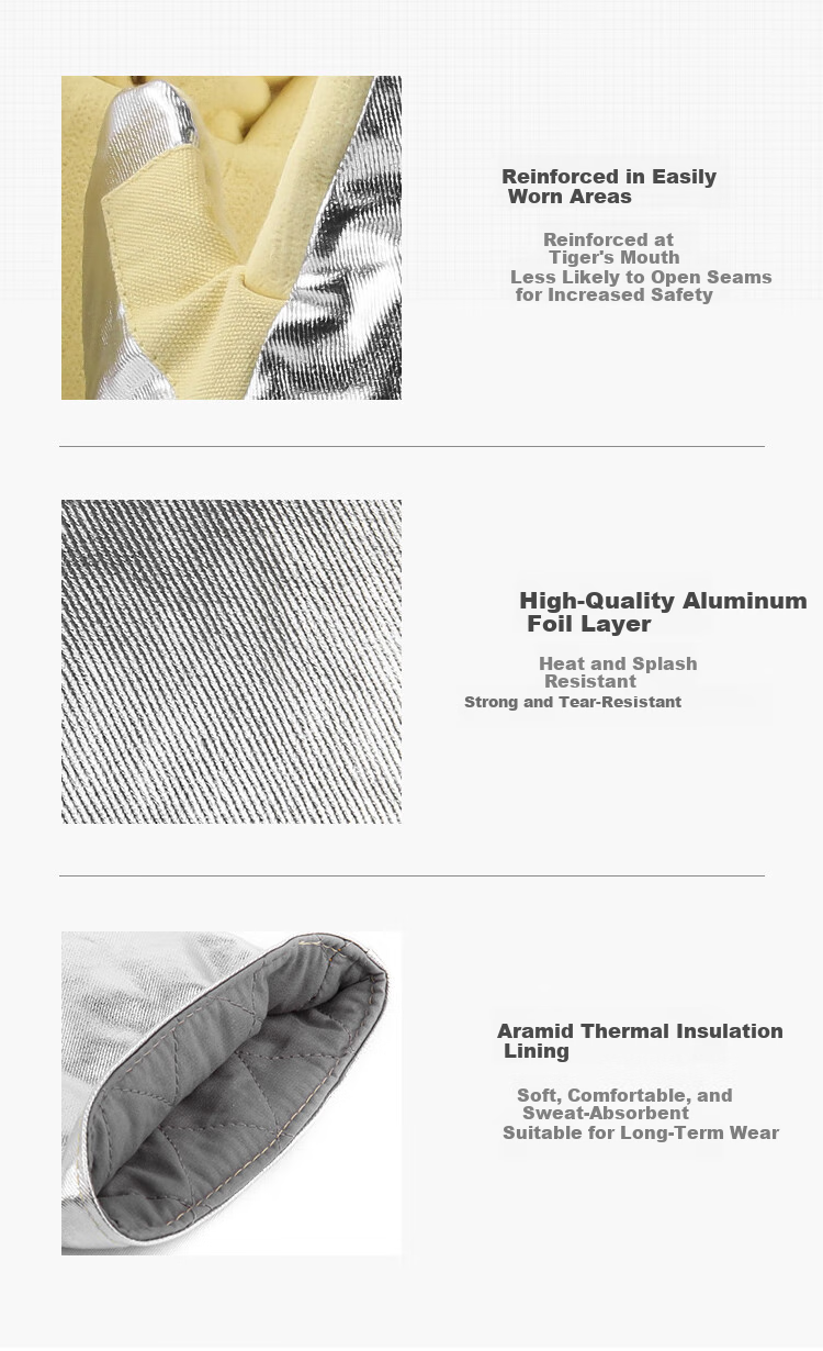 Gongpinxing Heat-Resistant Work Gloves, 250 Degrees Insulation, Anti-Scalding, for Oven And Microwave, GPX-N2 Heat-Resistant Gloves, 1 Pair 4