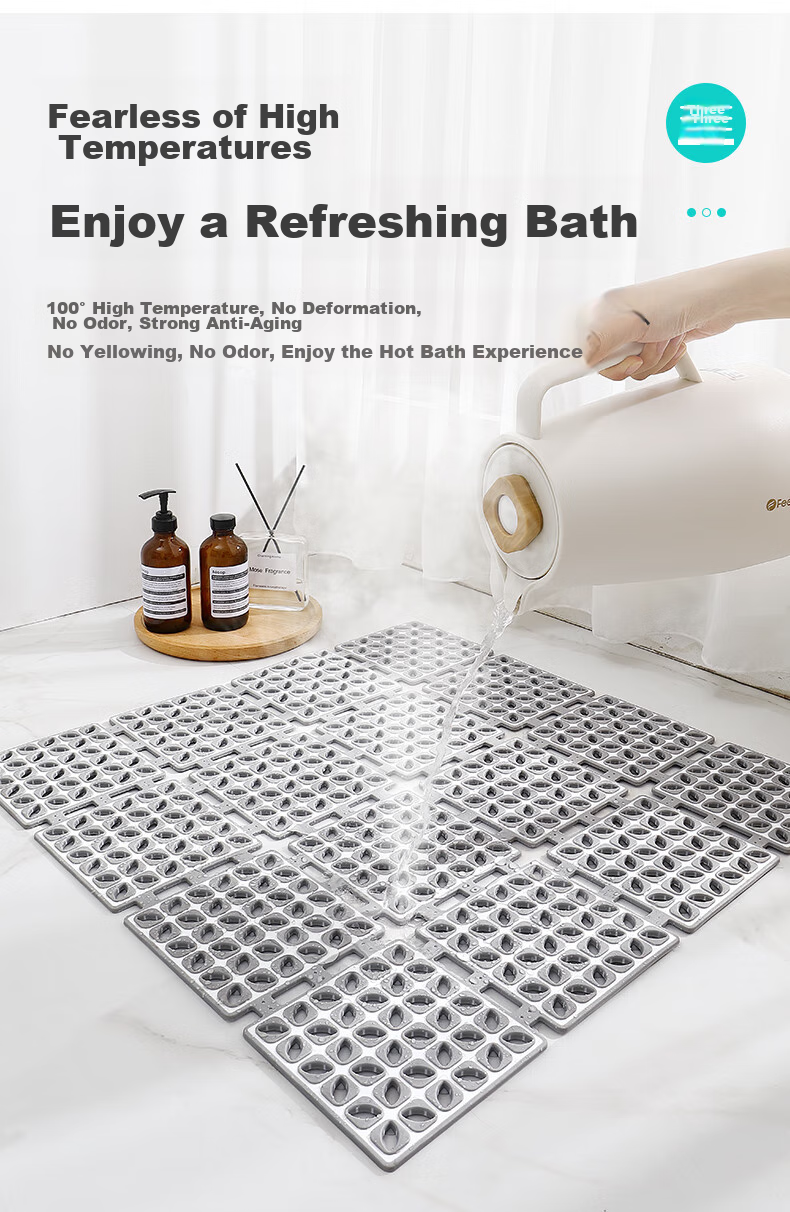 Dajiang TPE Bathroom Non-Slip Mat, Elderly Bathing Anti-Fall Floor Mat, Shower Room Bathroom Non-Slip Mat, 60x60cm 5