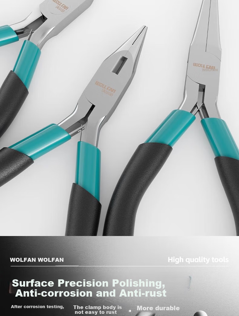 Woerfan 5-Inch Mini Pliers, Hand Pliers, Small Pliers, Small Needle-Nose Pliers, Hand-Crafted Round-Nose Pliers, Multi-Functional 4
