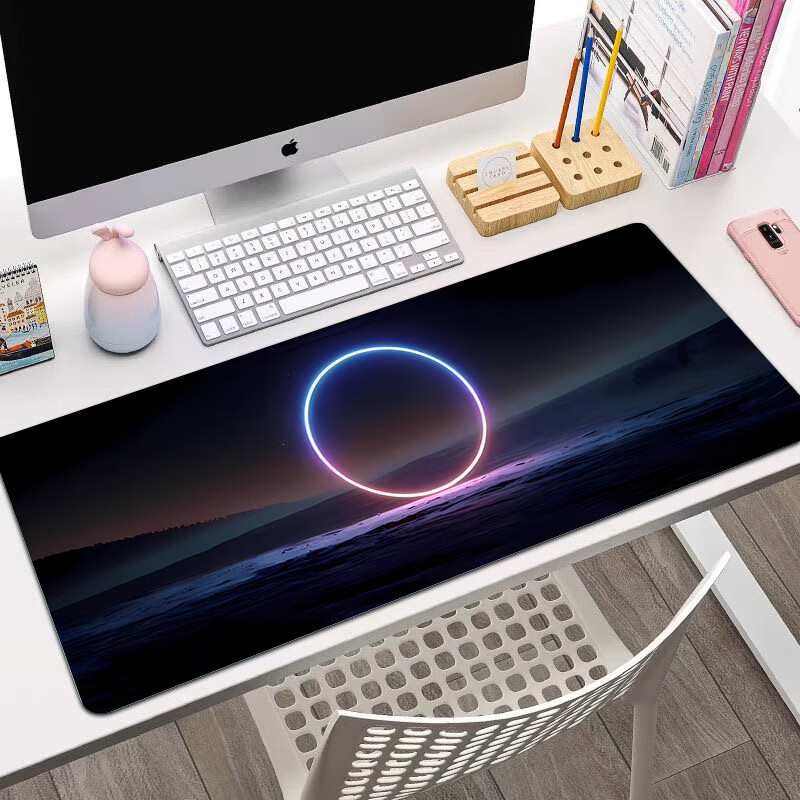 Juyingfeng Large Mouse Pad Computer Keyboard Mat Office Gaming Student Dormitory Writing Pad Cartoon Premium Edge-Locked Washable Desk Mat 800*400*3mm Lingyu Banyue 1