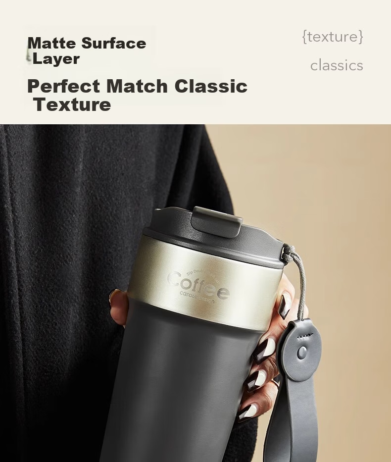 CaROTE Insulated Mug with Ceramic Inner, Coffee Cup with Cold-Keeping Straw, Portable Handle Water Bottle, Gift for Men, Women, Children And Students on Special Occasions 9