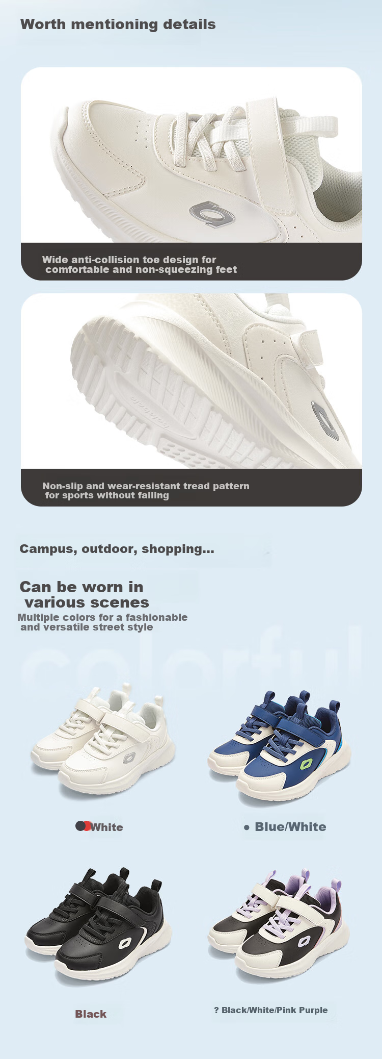 BALABALA Children's Shoes, Kids' Sneakers for Boys And Girls, Lightweight Breathable Running Shoes, Autumn And Winter Footwear, School White Shoes 4
