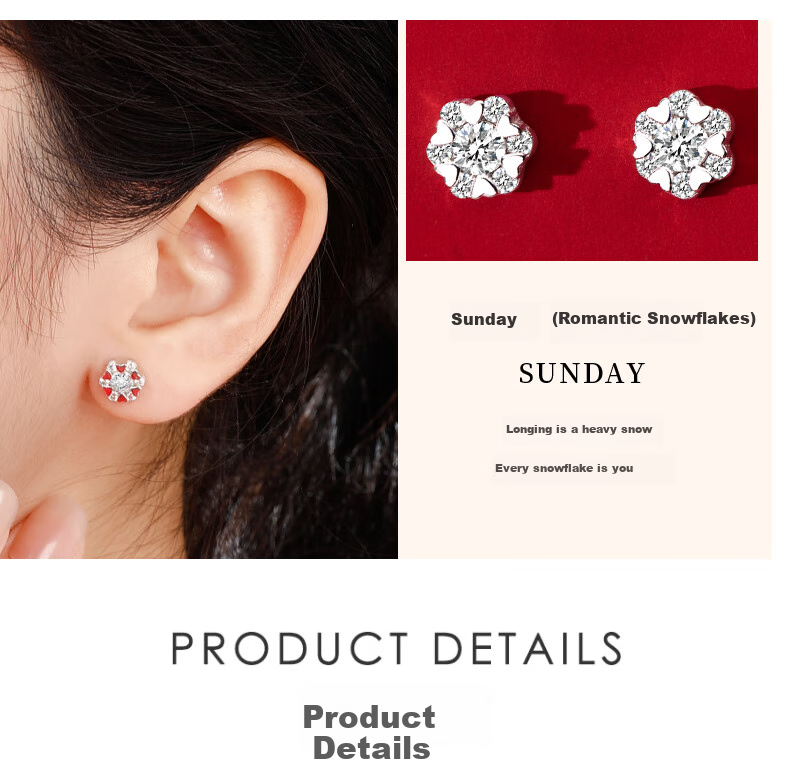 MOLADY Weekly Silver Stud Earrings for Women, Rose Gift Box Set Jewelry, Anniversary Birthday Gift for Girlfriend Or Wife 5