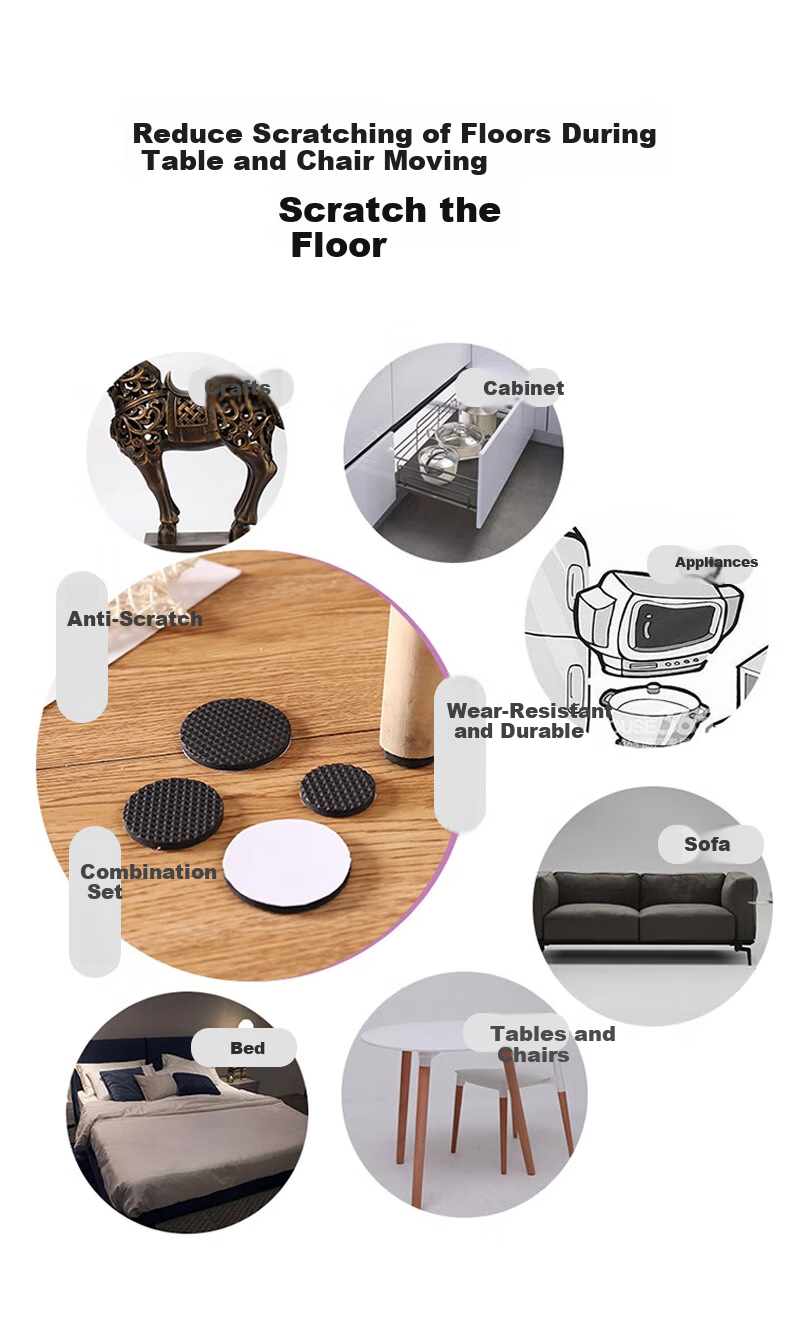 Baoshi Chair Leg Pads, Cuttable Stool And Table Foot Covers, Thickened Wear-Resistant Non-Slip Stickers, Anti-Ring Furniture Protection Pads 4