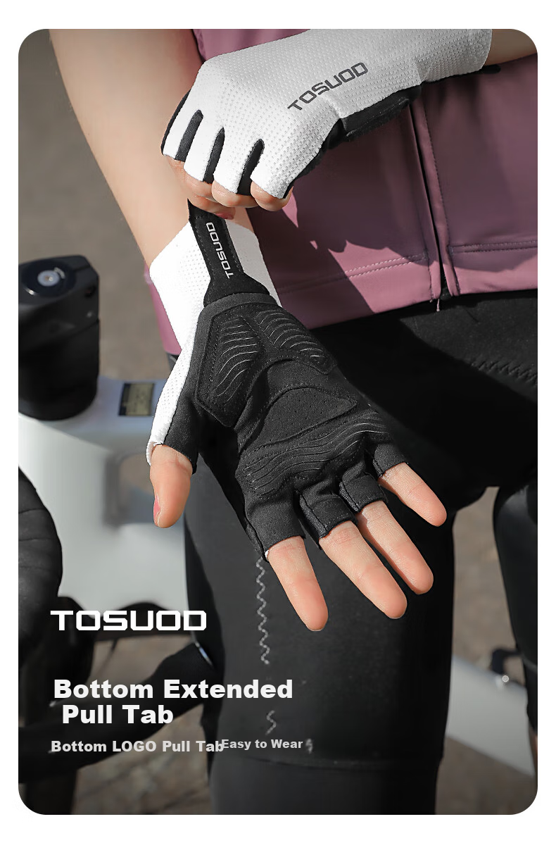Tasiduizhang Half-Finger Cycling Gloves for Women And Men, Road Bike Summer Mountain Bike Shock-Absorbing Breathable Bicycle Equipment Black 2XL 5