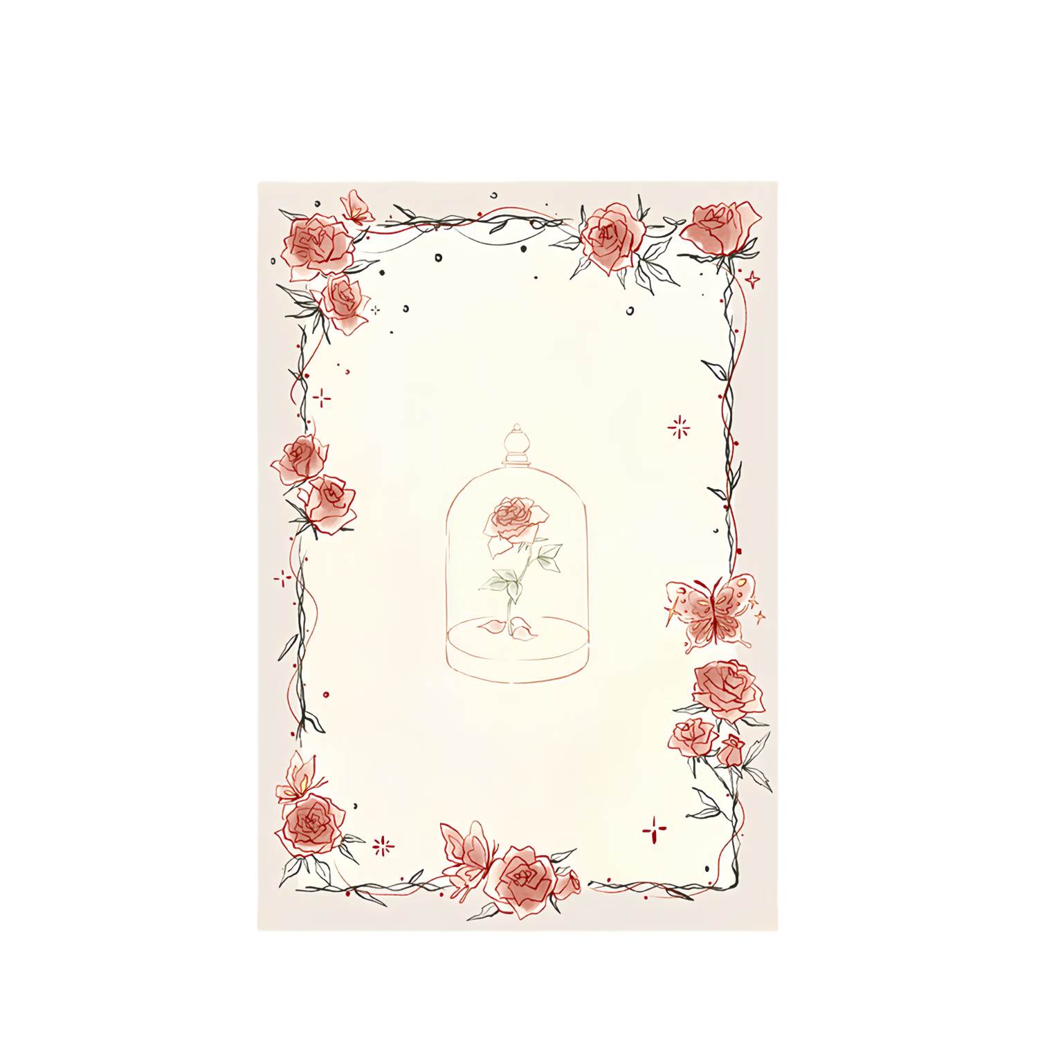 Qiyuan Romantic Rose Simple Daily Grid Notebook High-Value INS Student Memo Draft Book B5 Paper Pad - Romantic Rose Model D 30 Sheets