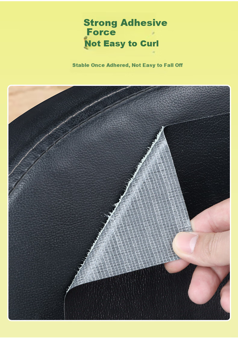 Mileqi Self-Adhesive Leather Sofa Repair Patch for Car Interior And Electric Vehicle Seats, Genuine Leather Restoration, Black, 1.37m*1m [Stain-Free Repair] 4