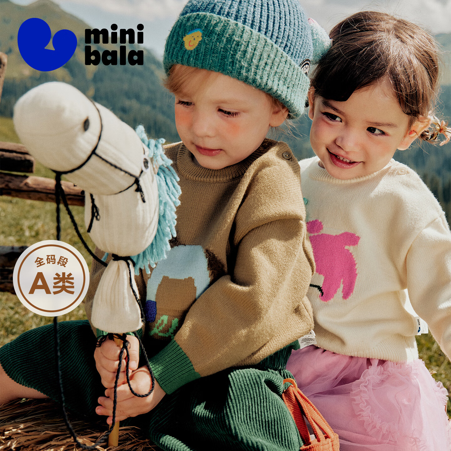 Minibala Bala Boys and Girls Sweater 2025 Winter Baby Embroidered Knitwear Infant Pullover Outerwear Sweater