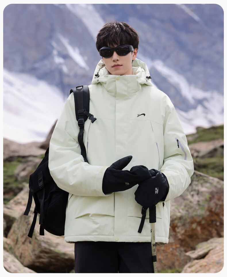 Guirenniao Men's Workwear Cotton Jacket Winter New Thickened Cold-Resistant Hooded Khaki L 10