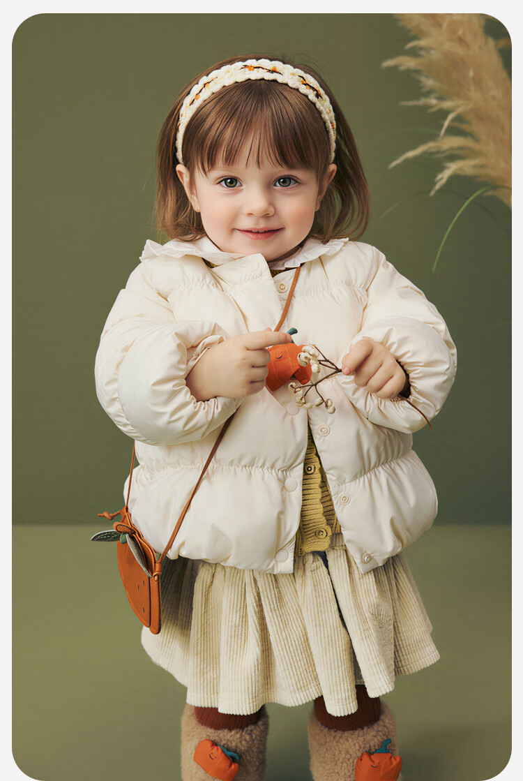 Minibala Girls Down Jacket Sweet Cute Style Baby Toddler Warm Coat 2025 Winter 2