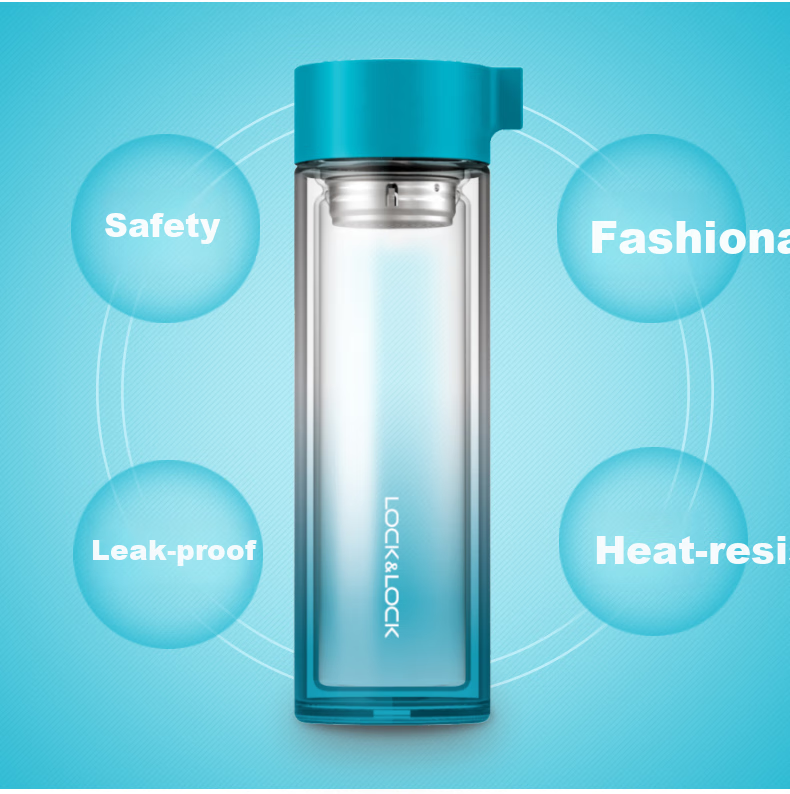 LOCK&LOCK Yuanbei Magnetic Bottle, Glass Cup, Magnetic Tea Infuser Mug, Portable Outdoor Cup for Men And Women, 550ml, White 3