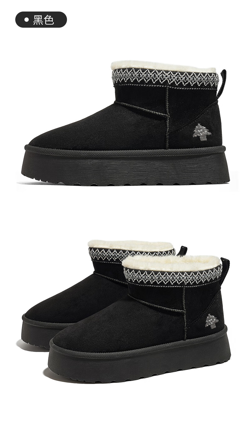 Renben Women's Winter Snow Boots Fleece Lined Thickened Cold Resistant Short Boots Shatuo Style Size 35 12