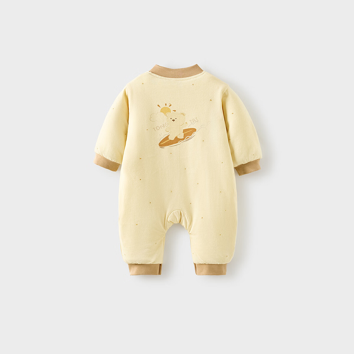 TONGTAI Baby Romper Autumn Winter Pure Cotton Padded Newborn Jumpsuit Thin Cotton Crawling Suit Yellow 80cm