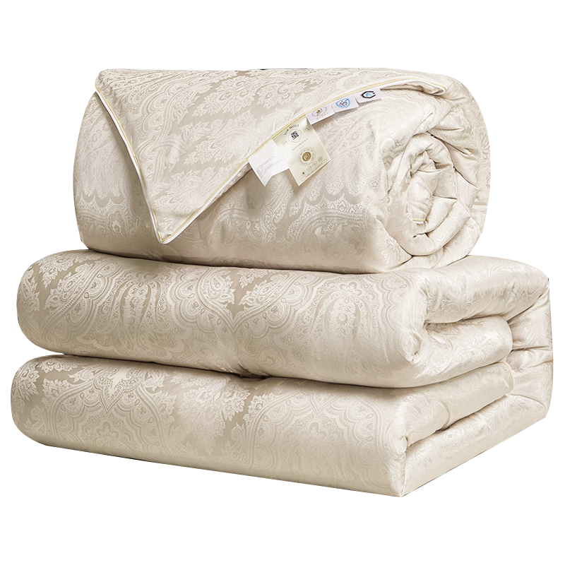 Hengyuanxiang Class A Silk Comforter, 100% Mulberry Silk Winter Quilt, 220*240 Cm, Winter Double-Layer Quilt, Two-In Duvet Insert, Approximately 6 Kg