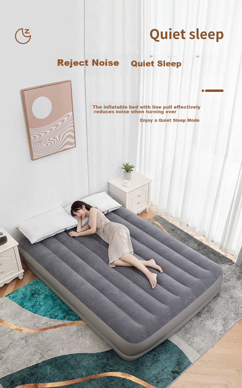 INTEX Built-In Electric Pump USB Port Automatic Inflation Single-Person Air Mattress for Home And Car Use, Foldable Bed with 1 Pillow 64112 7