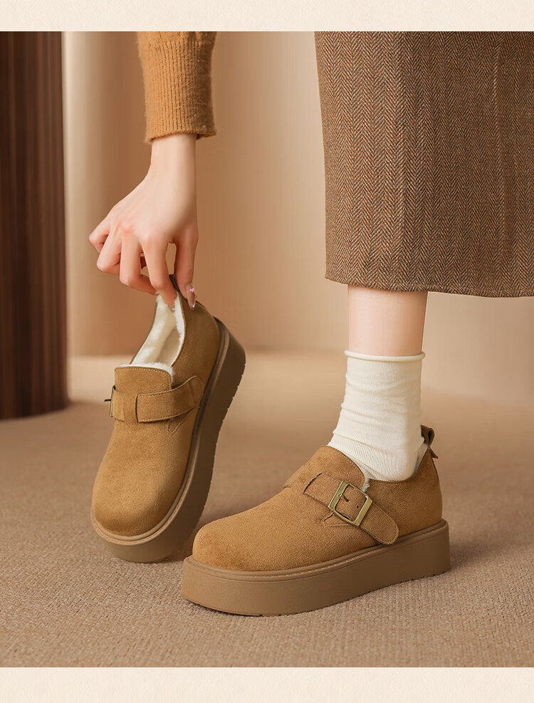 ZHR Birkenstock Women's Retro Thick-Soled Casual Soft Sole Lightweight Shoes AB173 Camel 38 3
