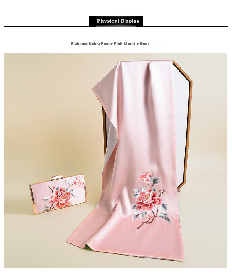 Hangsilu Silk Scarf And Bag Set, Mulberry Silk Women's Shawl, Birthday Gift for Mom Or Teacher on Mid-Autumn Festival 21