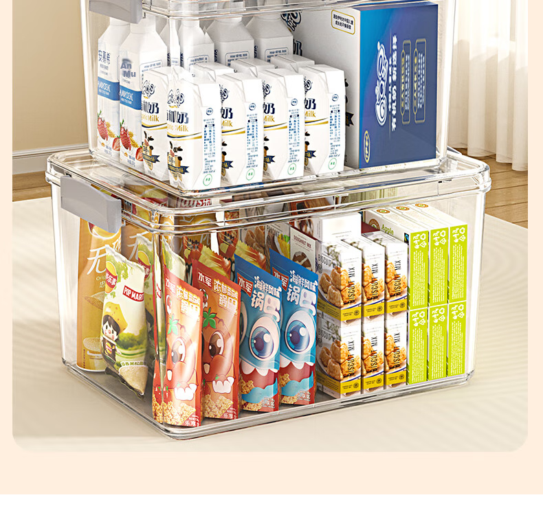 Baicaoyuan Transparent Storage Box with Handle, Thickened Plastic Organizer for Clothes, Toys, Snacks And Books, XL Size 5