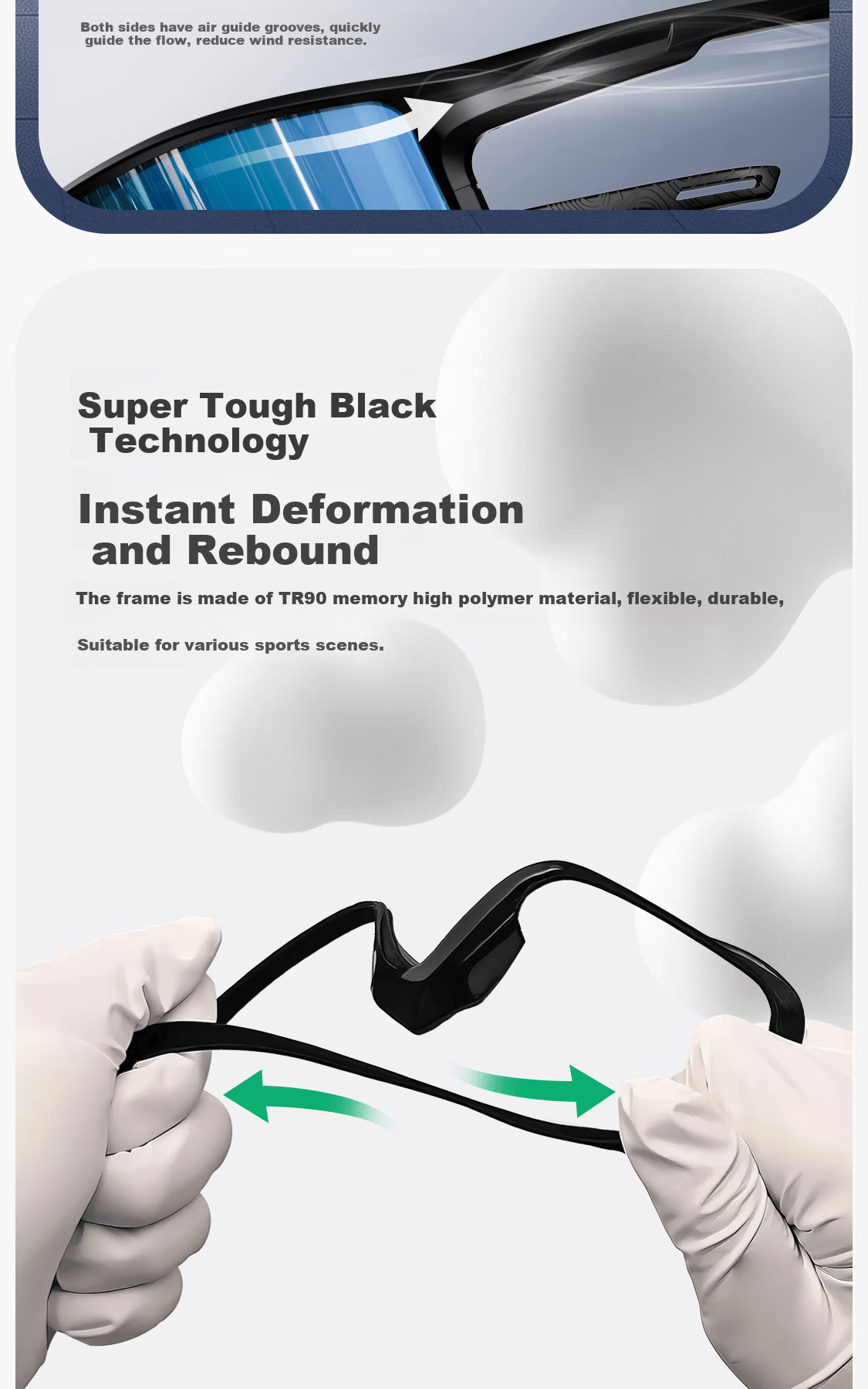 Keep Full-Frame Cycling Glasses, Black Frame, Anti-Slip, Windproof, Dustproof, Wind-Guiding, Drag-Reducing, White Frame, Coated with Red Lens 3