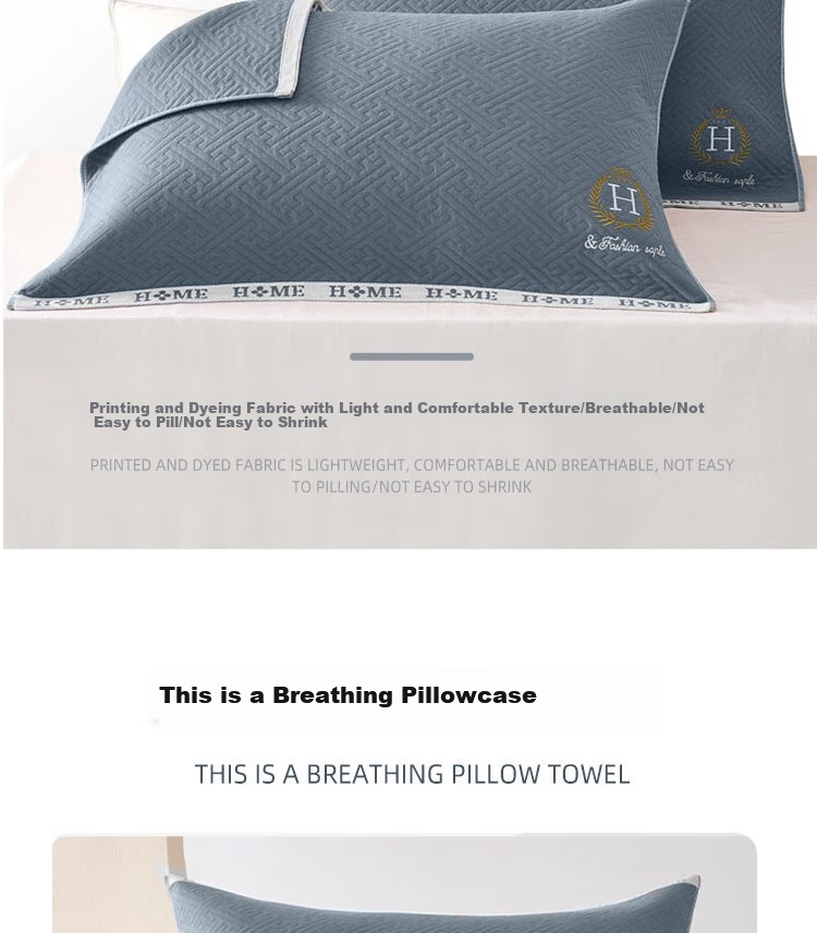Yuanshenghuo Pure Cotton Class A Pillowcase Set of Two, 100% Cotton Oil-Proof And Sweat-Proof Pillow Cover, Extra Large And Thick, Blue, 50x80cm 6