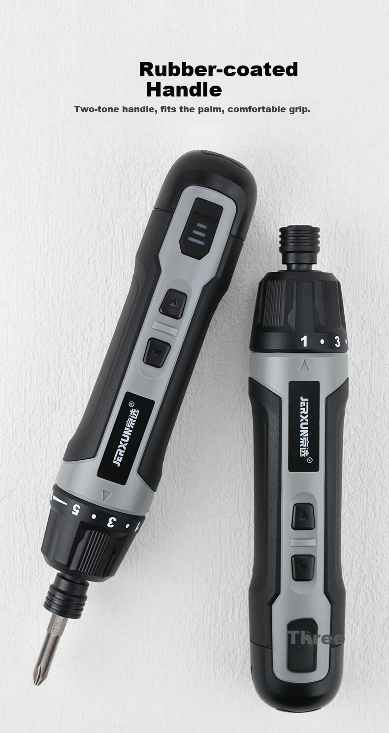 JERXUN Electric Screwdriver, Rechargeable Driver, Mini Electric Drill, Multi-Function Set with High Torque, Wireless Lithium Battery Drill 12