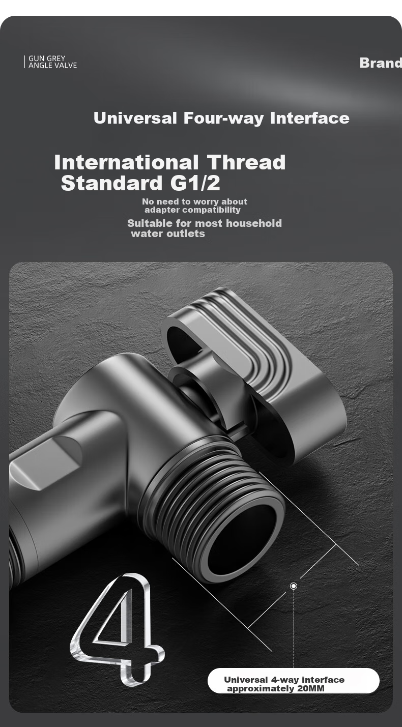 LTJ Ball Valve Angle Valve Gas Water Heater, Fully Open Brass High Flow Wall-Mounted Boiler Angle Valve 8
