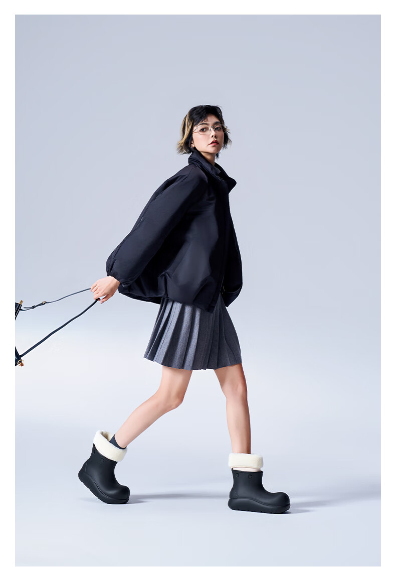 BEYS Zhao Lusi Style Thick Sole Snow Boots Women 2025 New Winter Fleece-lined Waterproof Cotton Shoes Chestnut 38 6