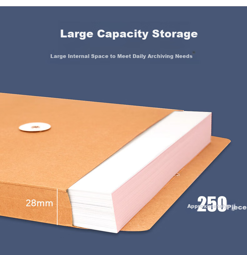 SIMAA Vertical Kraft Paper File Folders, 180g Thick Document Folders, Bid Contract File Folders, Pack of 50, Office Supplies, 6843 3