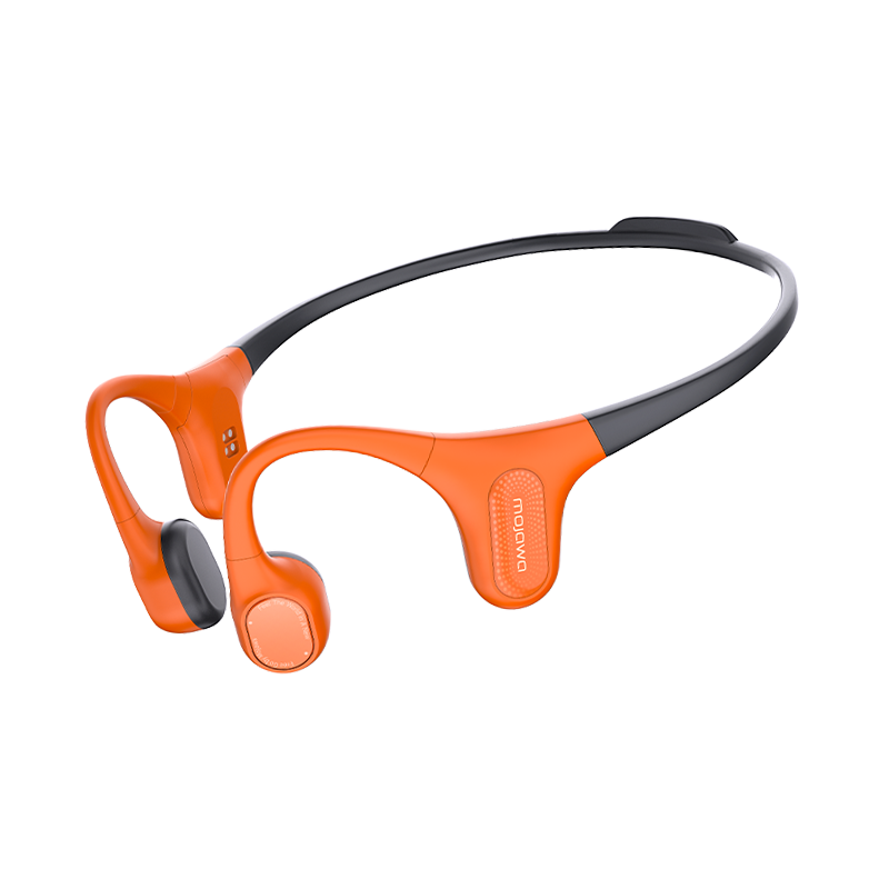 MOJAWA Aerra Bone Conduction Wireless Bluetooth Headphones, Noise-Canceling, Open-Ear Design, Non-In, for Sports, Hiking, Running, Cycling, Marathon, Long Battery Life, Vibrant Orange