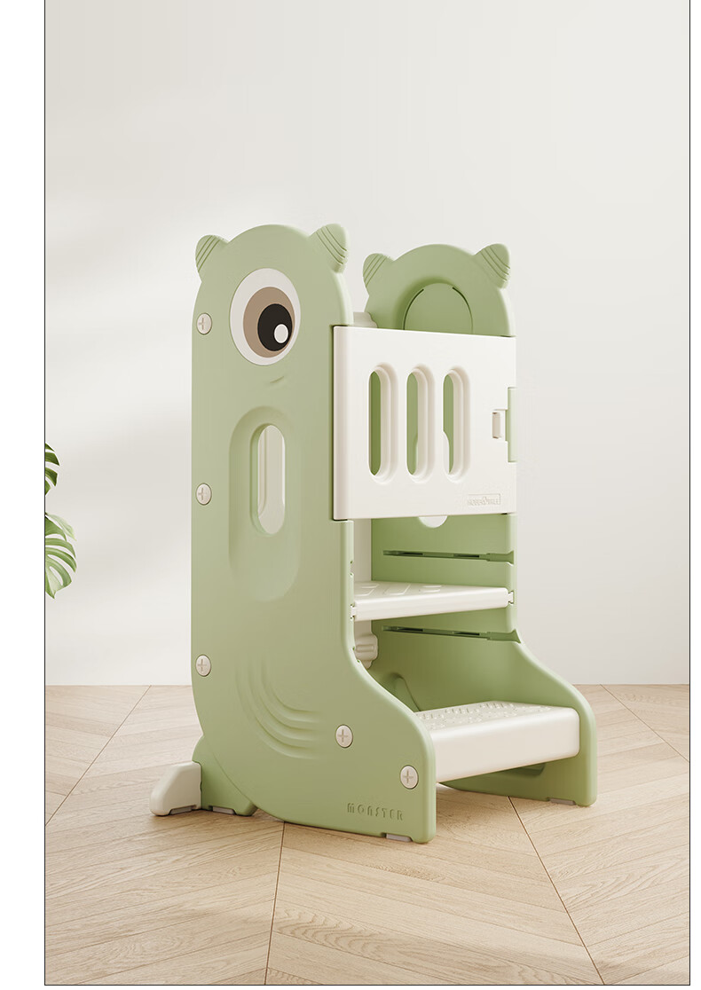HOBBY TREE Learning Tower Baby Washstand Step Stool Children's Small Chair Footstool Baby Wash Basin Step Stool Cardamom Green 12