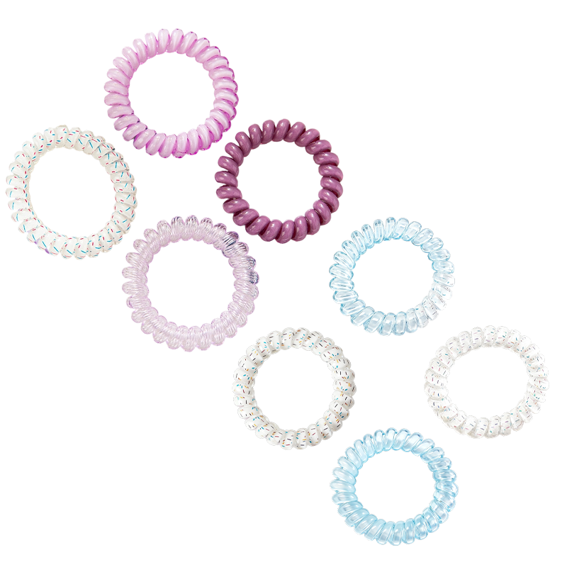 Jianyingshu High-Quality Coconut Telephone Line Hair Ties 16-Pack Durable Stylish Hair Bands for Women