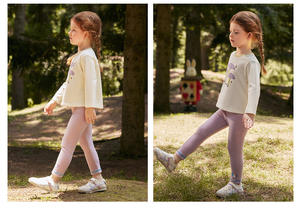 Beitaisi Girls' Pants, Spring And Autumn New Style Versatile Children's Breathable Trousers, Autumn Wear Baby High-Elastic Three-Quarter Length Leggings Socks 24