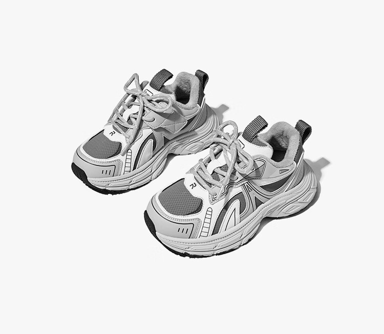 Red Dragonfly Girls' Shoes Spring Summer Children's Single Shoes Sports Casual Big Kids Soft Sole Dad Shoes Q53BD048 Gray Silver Size 34 7