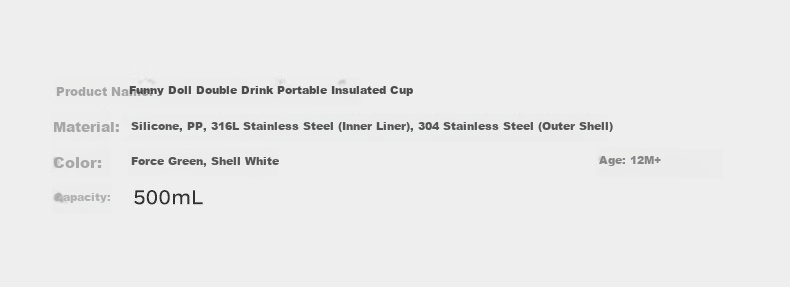Babycare Children's Insulated Cup for Elementary School Students, Water Bottle for School Use, Direct Drinking Straw Cup, 316L Stainless Steel Dual-Use White 500ml 2