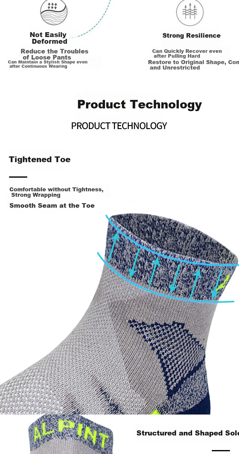 ALPINT MOUNTAIN Er'mengduo CoolMax Marathon Professional Running Socks, Women's Hiking Socks, Trekking Socks, Short Sports Socks 3