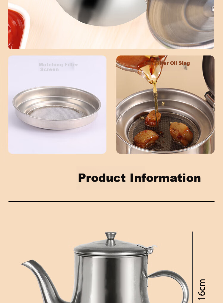 BJ Stainless Steel Oil Dispenser, Kitchen Seasoning Bottle, Leak-Proof Condiment Bottle, Soy Sauce Bottle, Vinegar Jug, Oil Pourer, Oil Bottle, Oil Container 5