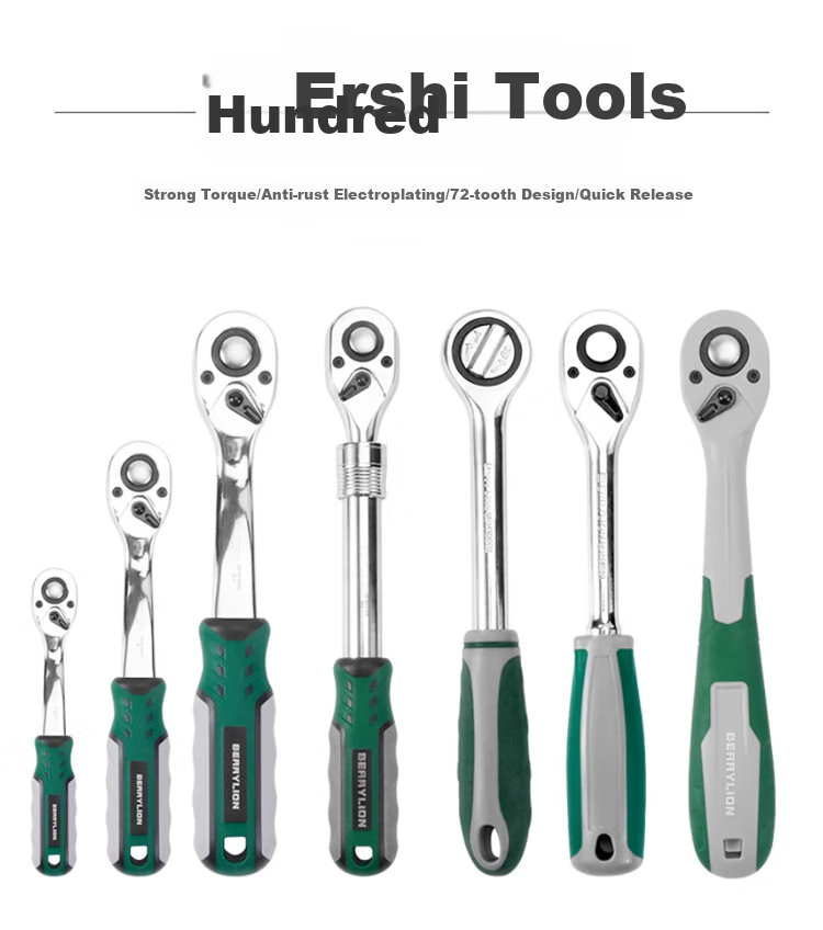 BERRYLION Quick Ratchet Wrench, High Torque, Bidirectional Automatic Socket, Auto Repair Tool, 1/2 Pack Plastic Handle Ratchet Wrench/large Fly 2
