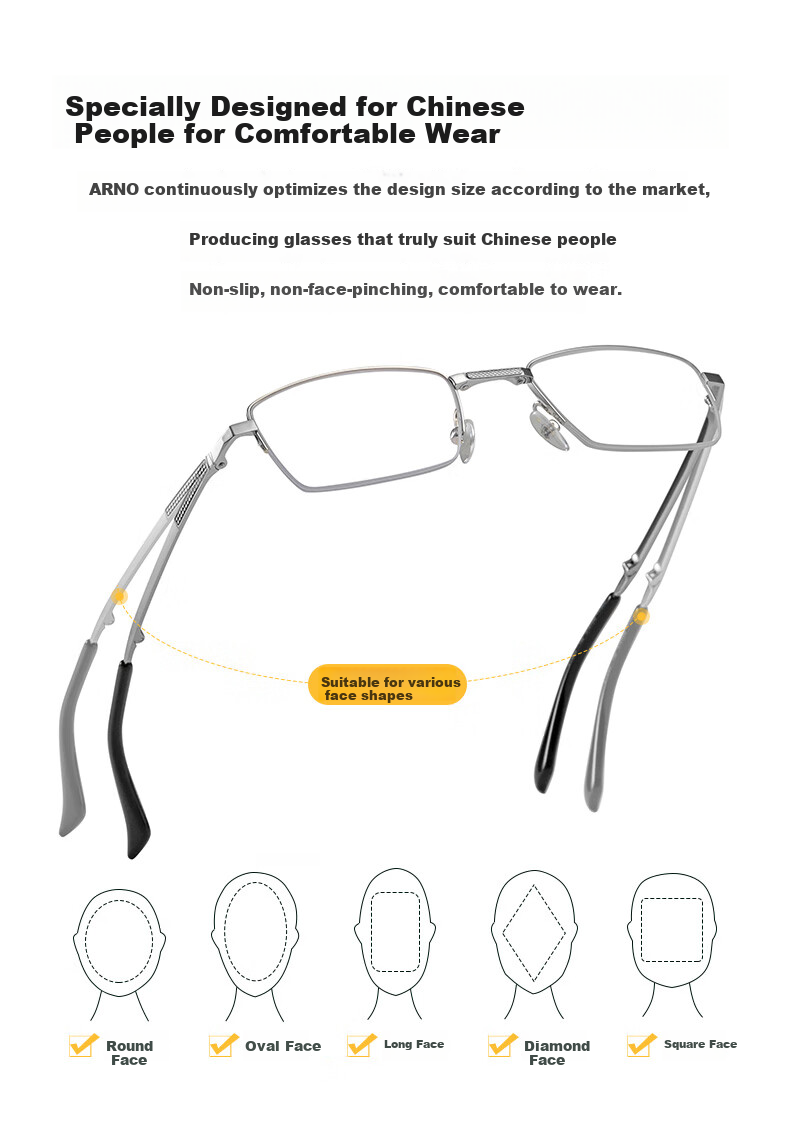 ARNO FOCUS ON YOUR EYES Reading Glasses for Men And Women, High-Definition Anti-Blue Light Fashionable Ultra-Light Foldable Convenient Presbyopic Glasses A1060 100 Degrees 3