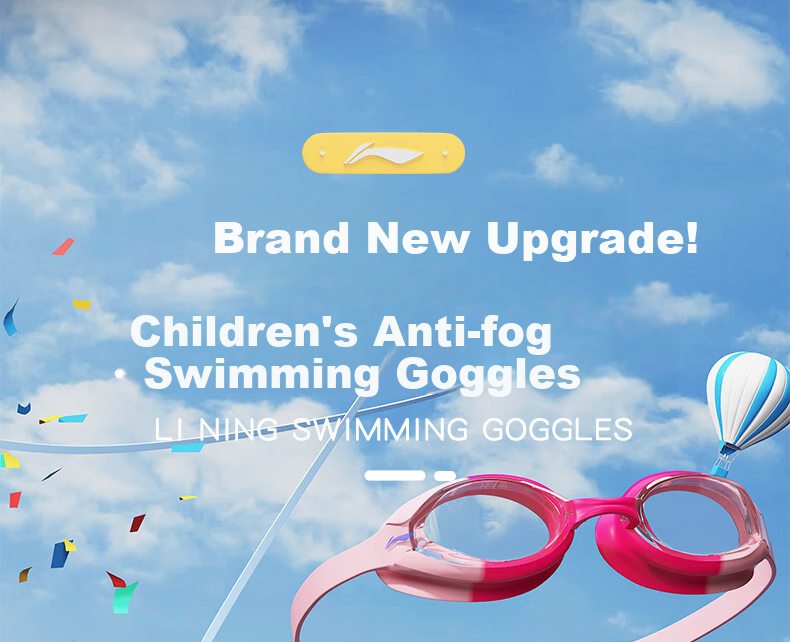 Li-Ning Children's Swimming Goggles for Boys And Girls, High Definition Anti-Fog Comfortable Waterproof Professional High-Definition Diving Goggles 296-1 1