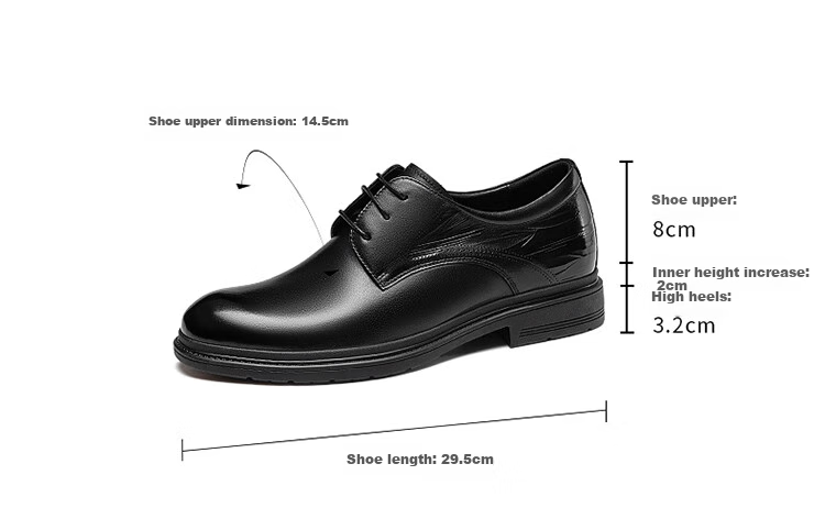 Aokang Men's Shoes, Spring 2025 Business Formal Leather Shoes, Cowhide British Style, Height-Increasing Lace-Up Leather Shoes, Brown, Size 40 3