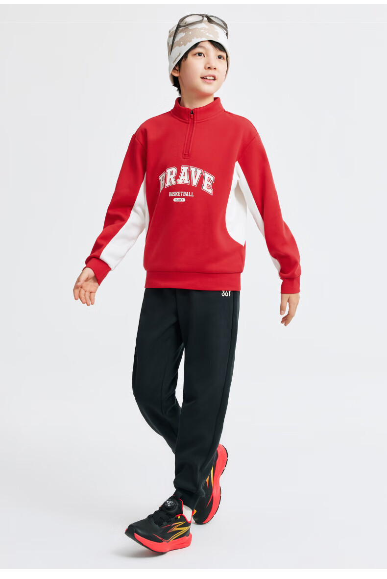 361° Children's Clothing, Kids' Outfit Set, Fall 2025, Boys And Girls, Older Children, Half-Zip Stand Collar Casual Knit Sweatshirt Set, Purple, Size 170 23