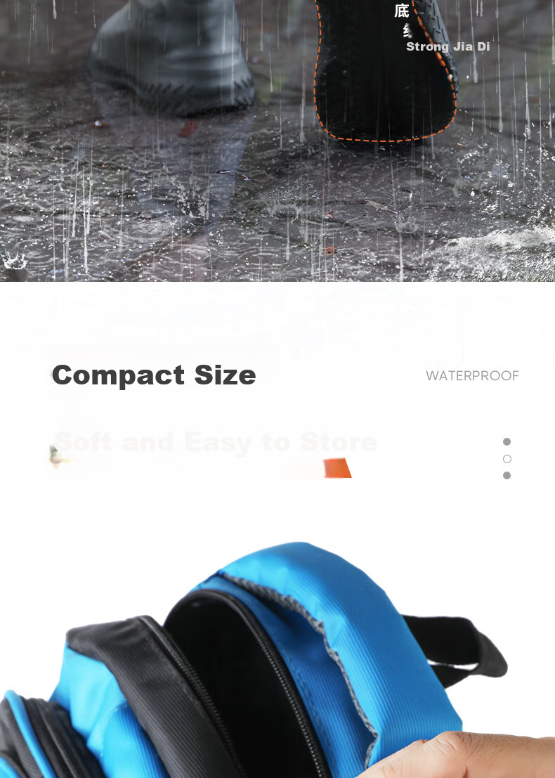 FOOTOPPO Silicone Rain Shoe Covers, Adult Waterproof Shoe Covers, Outdoor Rain Protection, Non-Slip, Wear-Resistant, Rain Boots for Children And Adults 4