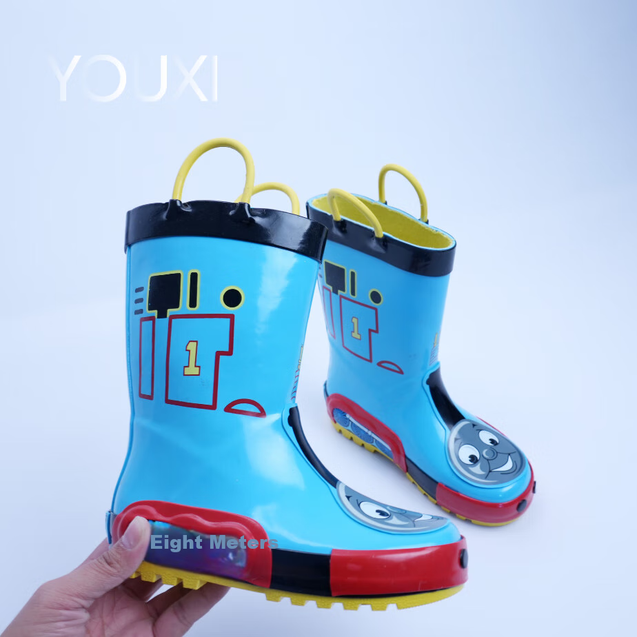 Youxi Thomas Children's Rain Boots, Non-Slip Train Rain Shoes, Wear-Resistant Rubber Shoes, Baby Water Shoes for Boys, Kindergarten, Size 24