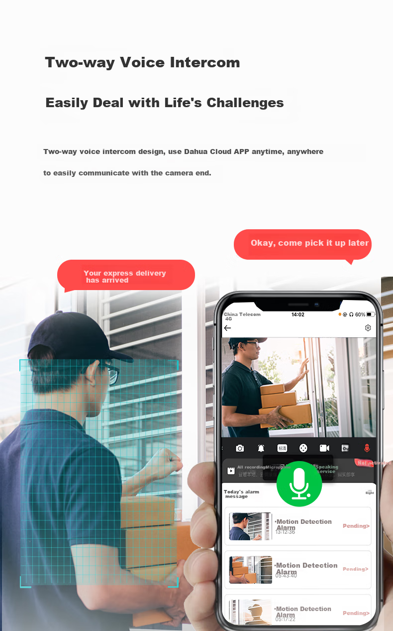 Dahua Camera with Dual 10MP AI Surveillance, Wireless WiFi, HD Full-Color Night Vision, 360-Degree Panoramic View, Indoor/outdoor Remote Monitoring Via Smartphone, P10A-E2IL 8