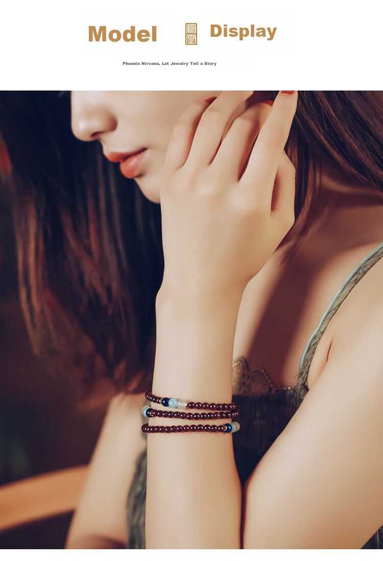 Fenghuangniepan Natural Garnet Bracelet for Women, 2026 New Multi-Layer Crystal Beaded Bracelet with Lucky Beads, Birthday Gift for Mom And Ladies 3